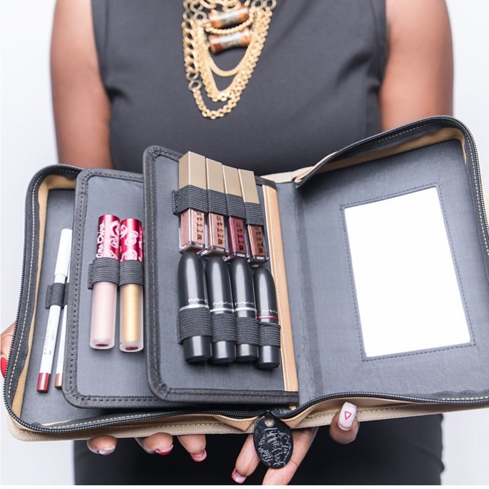 2 GOLD Makeup Organizers with Lipstick/Concealer/Liner Holders CALLING ALL MUAS!